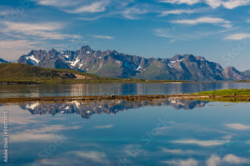 Green picturesque landscape of Norway..