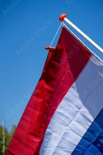 A close up of a dutch national flag
