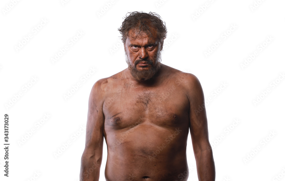 portrait of a naked dirty man portrait of a naked dirty man