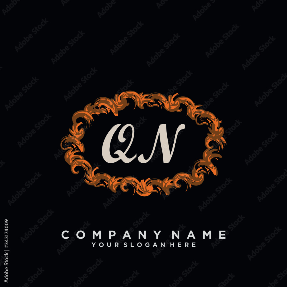 Initial Letter QN Logo With circle Template Vector Initial Letter QN Logo With circle Template Vector