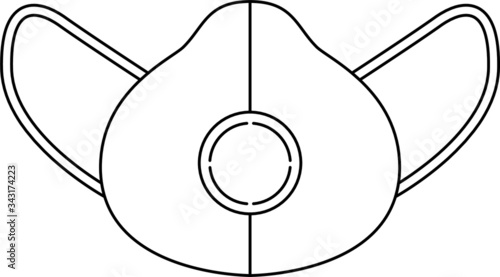 Icona maschera protettiva. Protezione corona virus. Protezione da virus e batteri. COVID-19