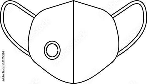 Icona maschera protettiva. Protezione corona virus. Protezione da virus e batteri. COVID-19