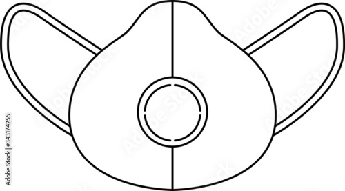 Icona maschera protettiva. Protezione corona virus. Protezione da virus e batteri. COVID-19