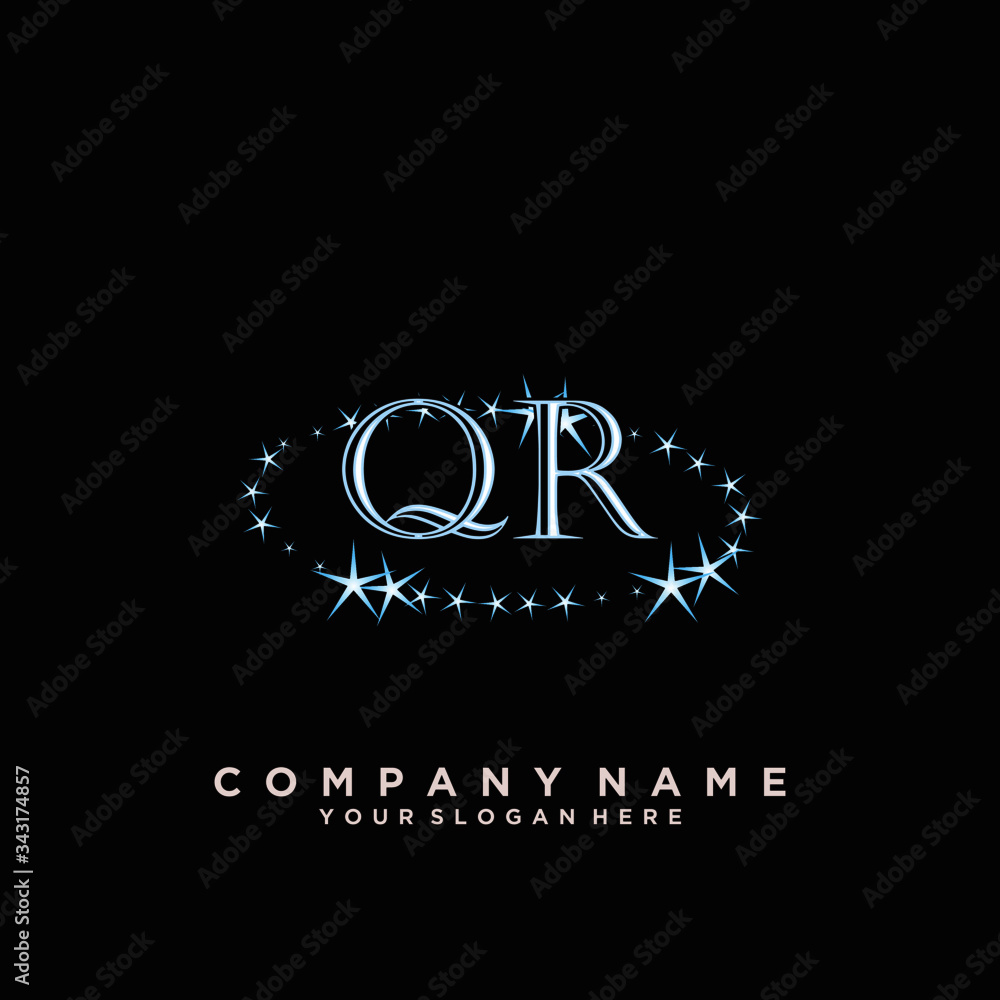 Initial Letter QR Logo With circle Template Vector Initial Letter QR Logo With circle Template Vector