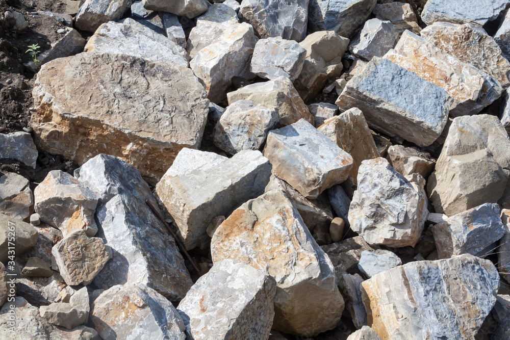 Big stones in the quarry.