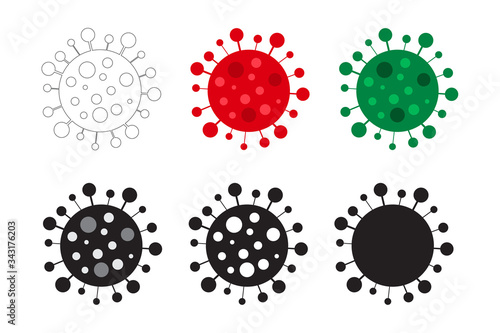 Set of coronavirus symbols (vector illustration)