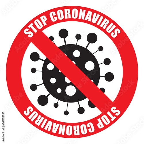 Stop Coronavirus caution sign (vector illustration)