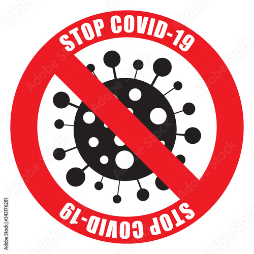 Stop COVID-19 caution sign (vector illustration)