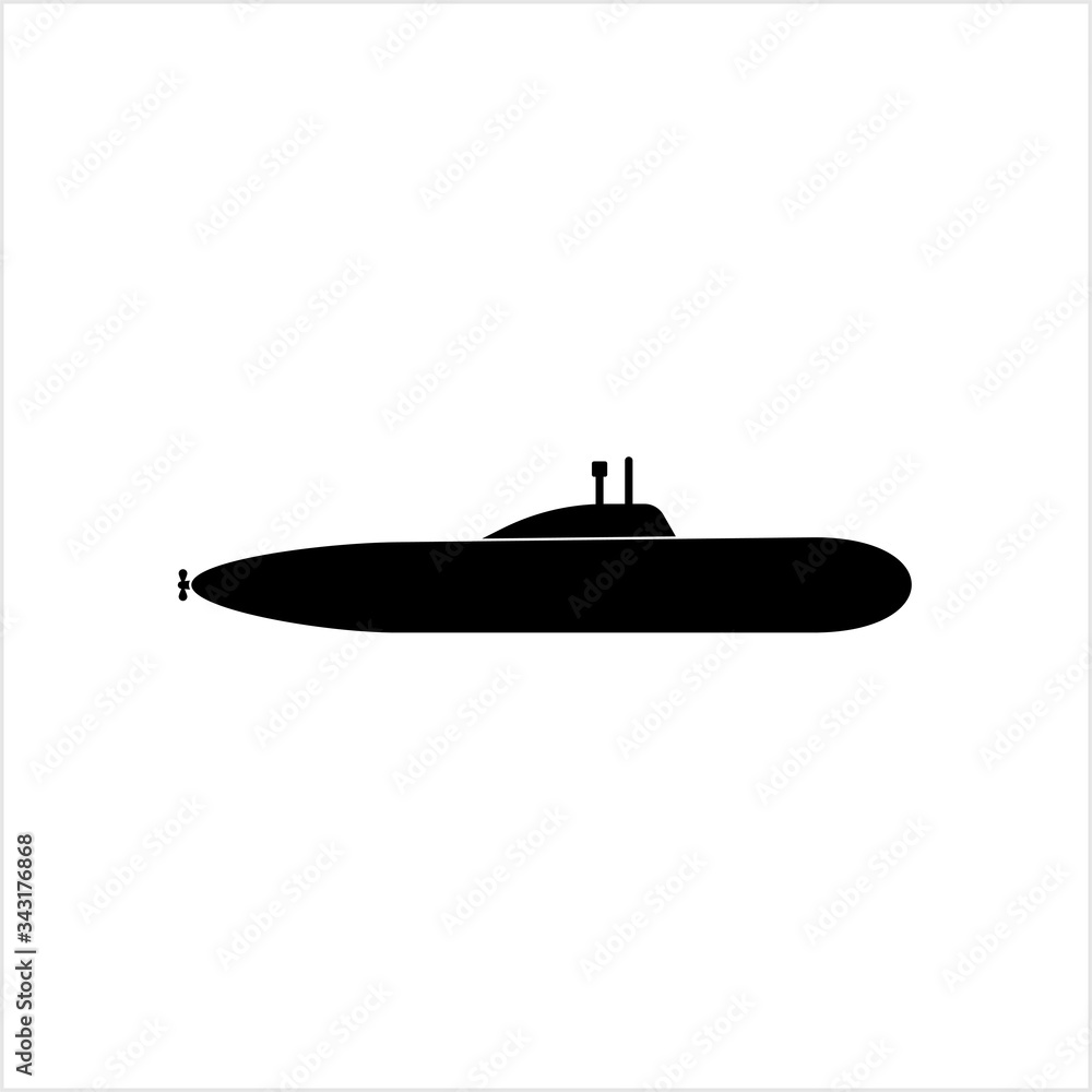 Submarine Icon, Watercraft That Can Wrok, Travel Both Above And Below The Surface Of The Water Submarine Icon, Watercraft That Can Wrok, Travel Both Above And Below The Surface Of The Water
