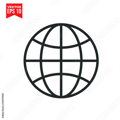 globe icon symbol Flat vector illustration for graphic and web design.