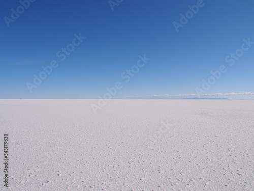 The world s largest salt flat  Uyuni Salt Flat  Salar de Uyuni  Bolivia. Copy space for text