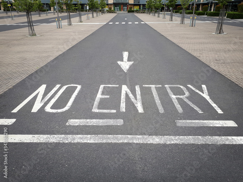 No Entry on Empty Carpark During Lockdown Restrictions