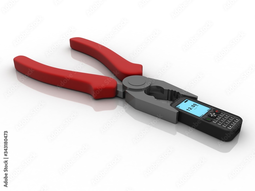 Fototapeta premium 3d rendering mobile phone in cutting player