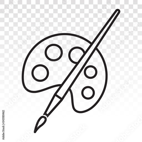 palette paint brush / paintbrush vector icon for apps or website on a transparent background