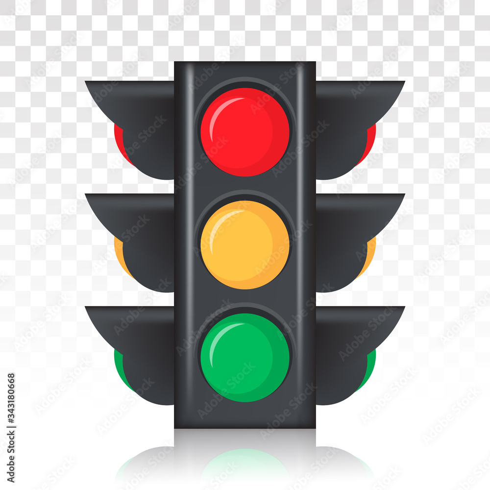 Stoplight / Traffic control light sign vector icon for apps and