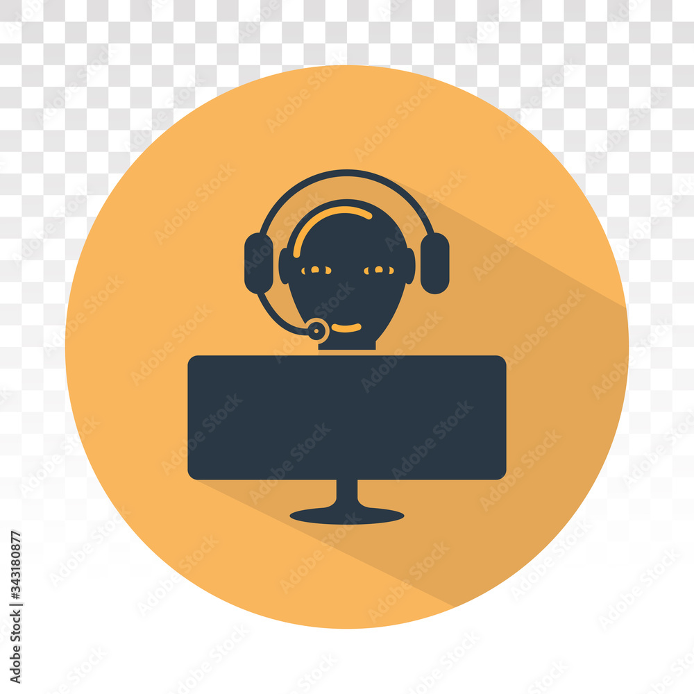 Customer support or Customer services vector flat icon for apps and websites on a transparent background Customer support or Customer services vector flat icon for apps and websites on a transparent background
