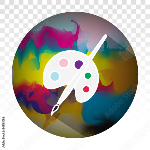 palette paint brush / paintbrush vector icon for apps or website on a transparent background