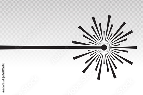 Laser beam ray icon on a transparent background photo
