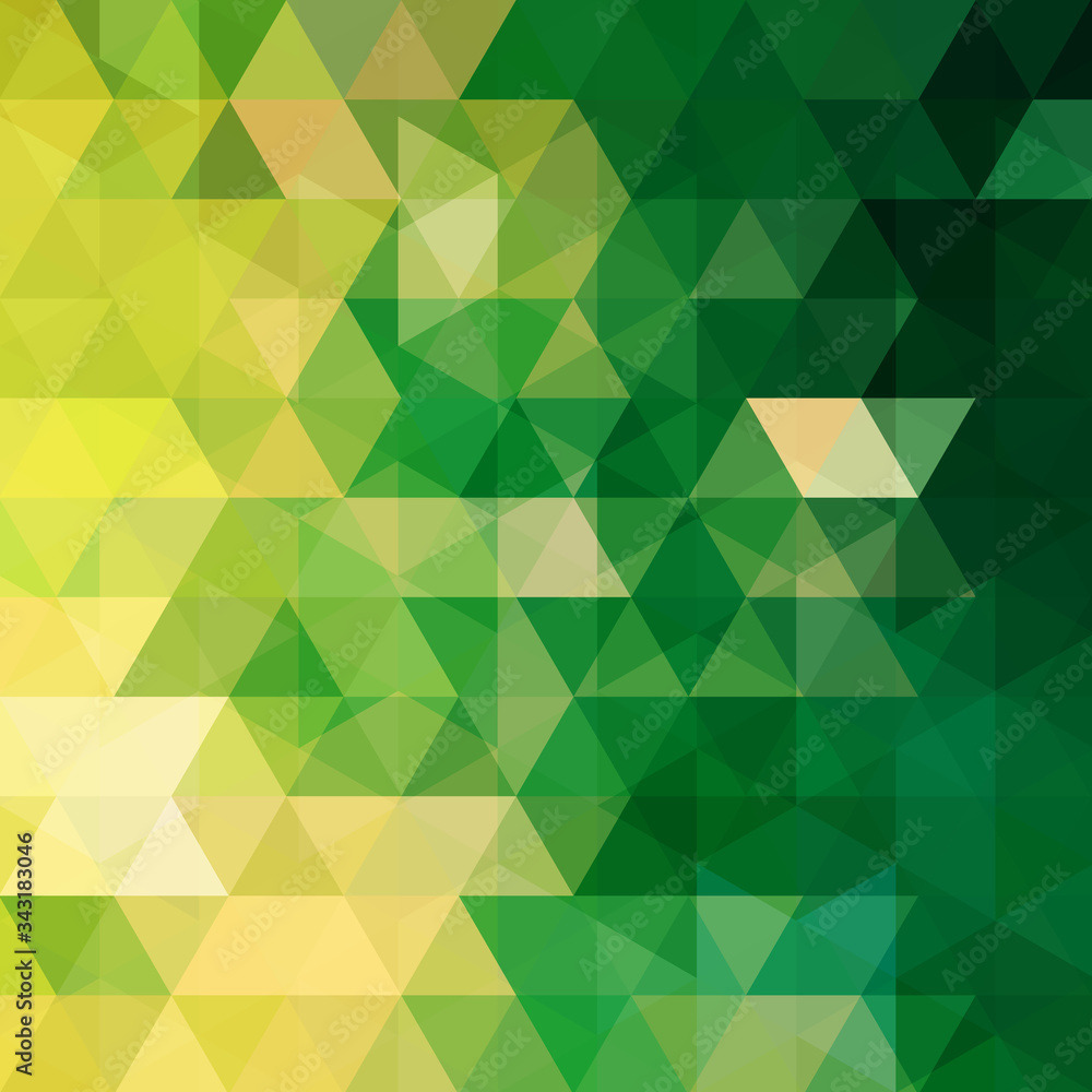 Obraz premium Abstract vector background with yellow, green triangles. Geometric vector illustration. Creative design template.