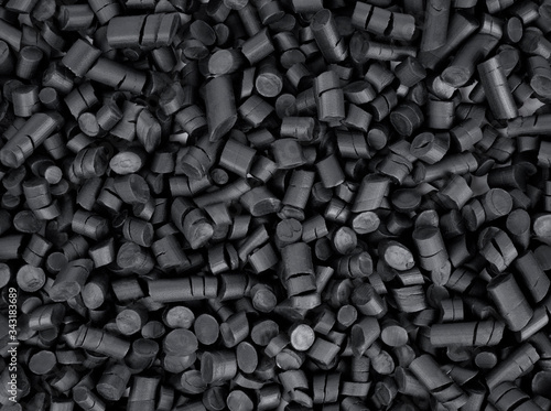 Black rubber granules photo