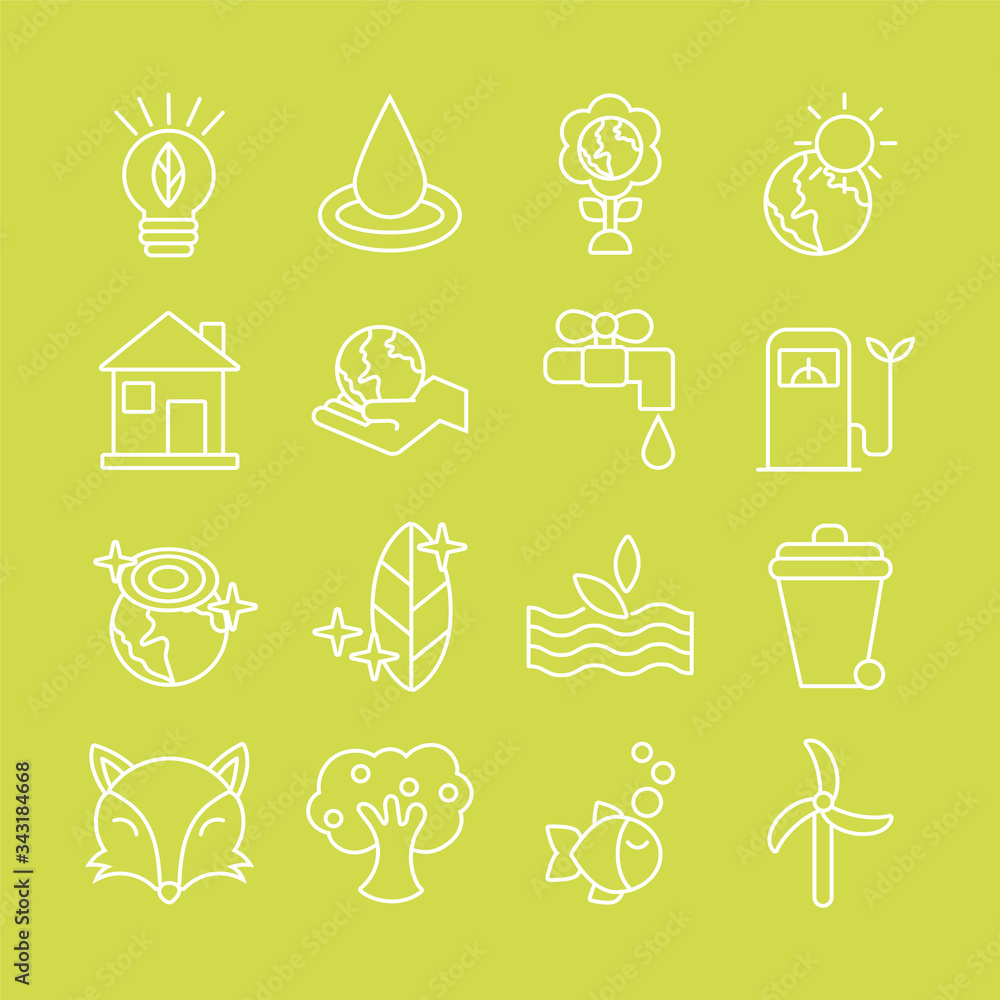 bundle of planet ecology set icons bundle of planet ecology set icons