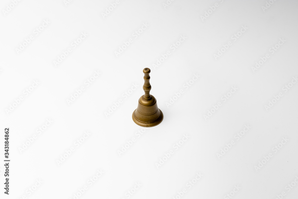 still life bell to warn on white background still life bell to warn on white background