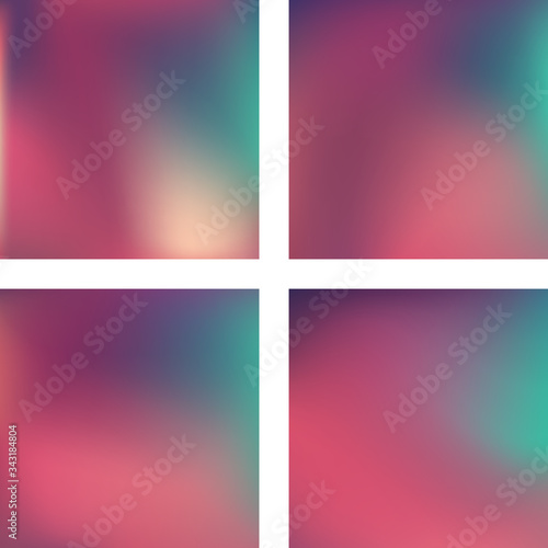 Set with abstract blurred backgrounds. Vector illustration. Modern geometrical backdrop. Abstract template. © tashechka