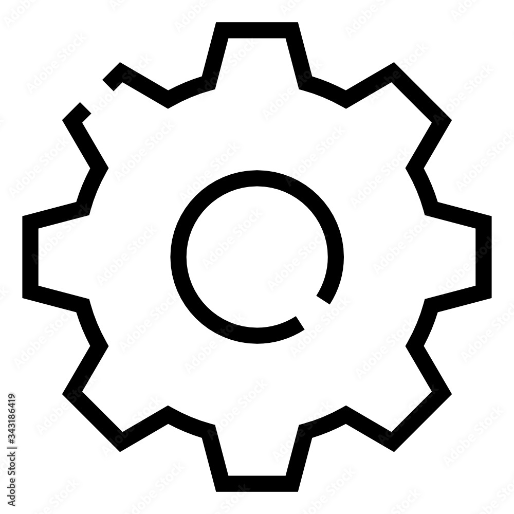 gear user interface icon line style gear user interface icon line style