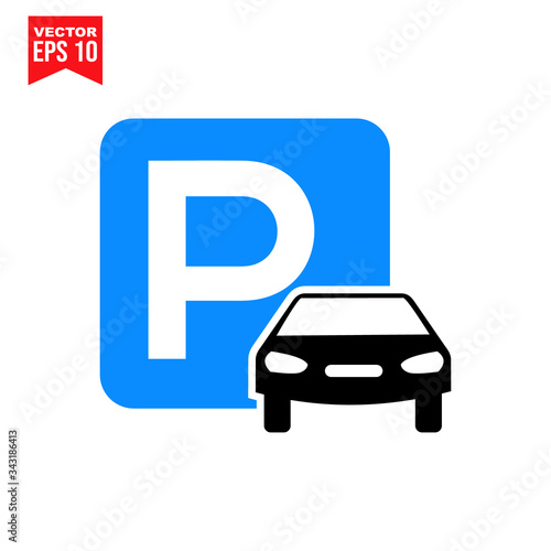 car parking sign symbol Flat vector illustration for graphic and web design.