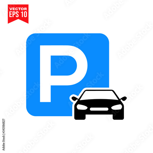 car parking sign symbol Flat vector illustration for graphic and web design.