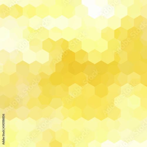 Background made of yellow hexagons. Square composition with geometric shapes. Eps 10