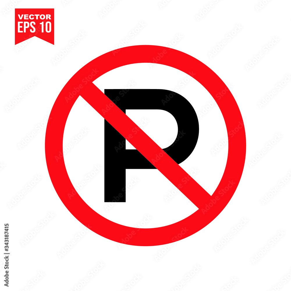no parking sign symbol Flat vector illustration for graphic and web design. no parking sign symbol Flat vector illustration for graphic and web design.