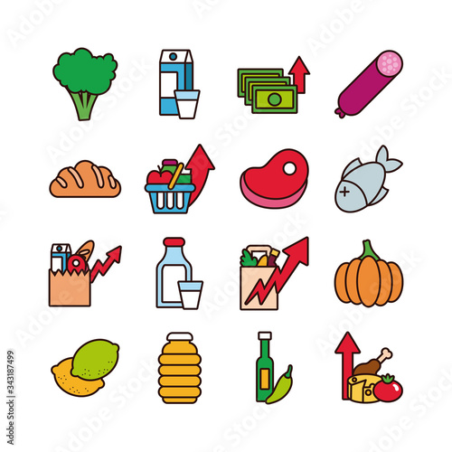 bundle of commodity basket icons