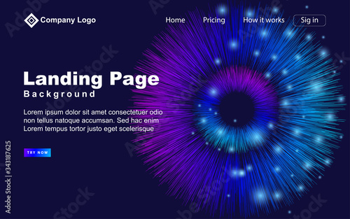 Abstract futuristic blue background with space technology digital concept and glowing motion shapes. Dynamic vector design template for element Landing page, wallpaper, website, cover poster, banner