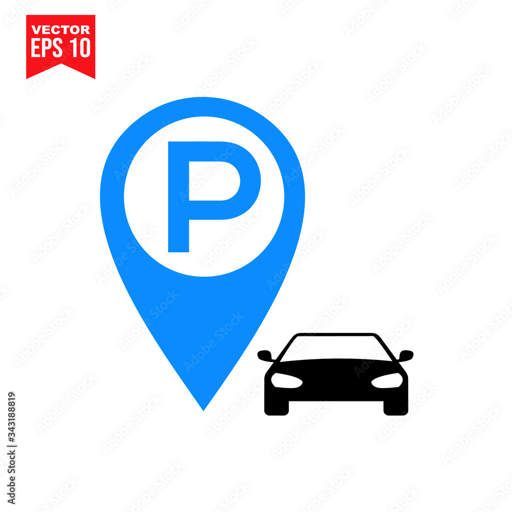 car parking sign map pointer icon sign symbol Flat vector illustration for graphic and web design. car parking sign map pointer icon sign symbol Flat vector illustration for graphic and web design.
