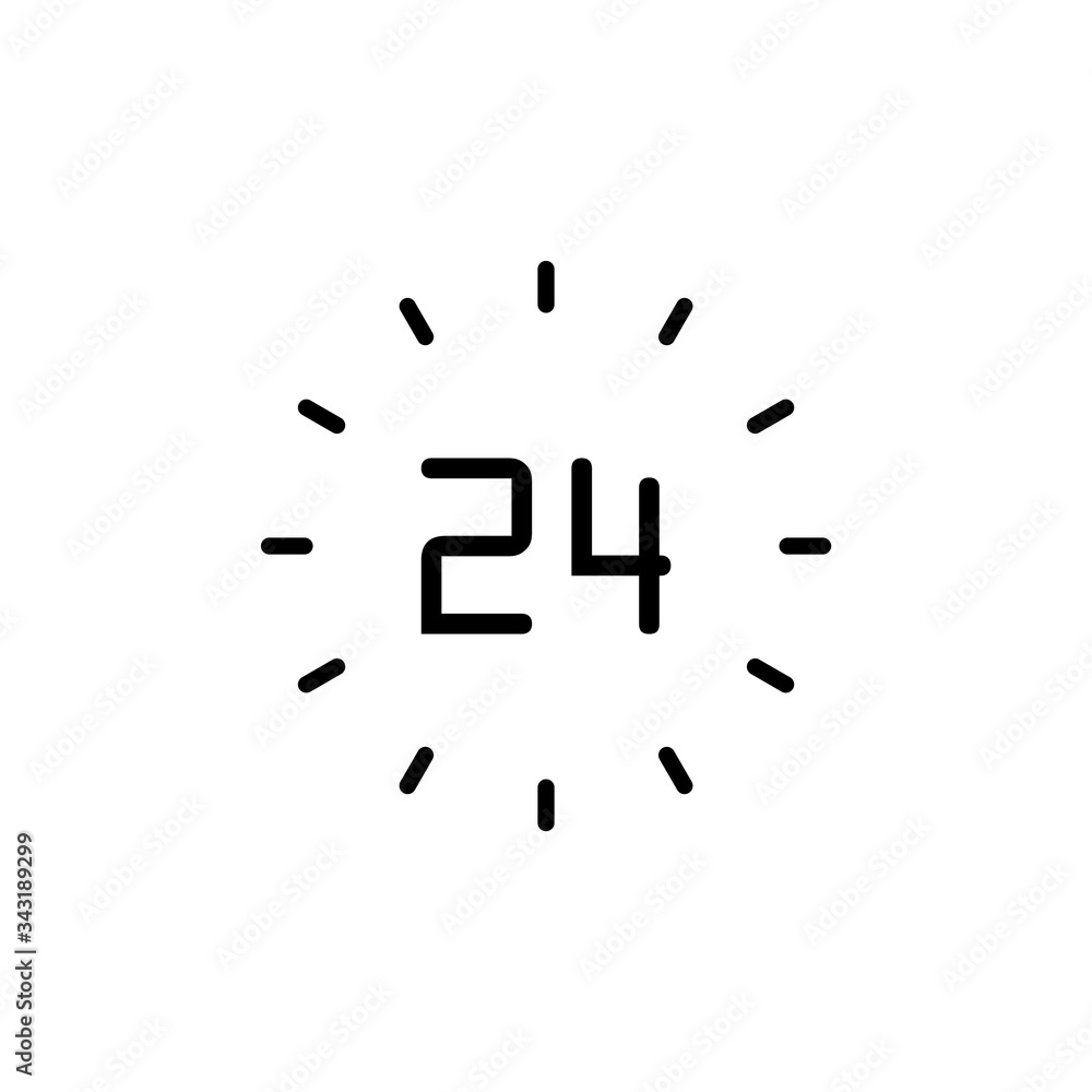 Clock line icon isolated on white background. Black and white simple watches. Time concept Clock line icon isolated on white background. Black and white simple watches. Time concept