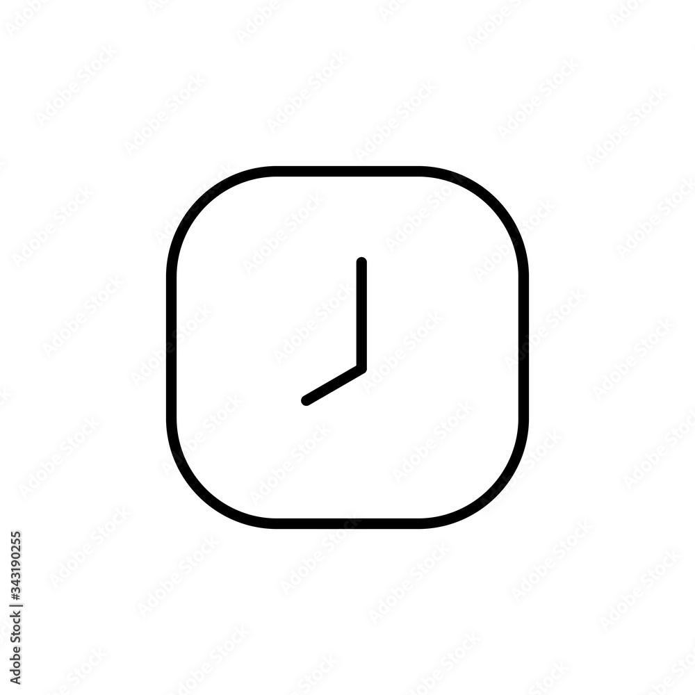 Clock line icon isolated on white background. Black and white simple watches. Time concept Clock line icon isolated on white background. Black and white simple watches. Time concept