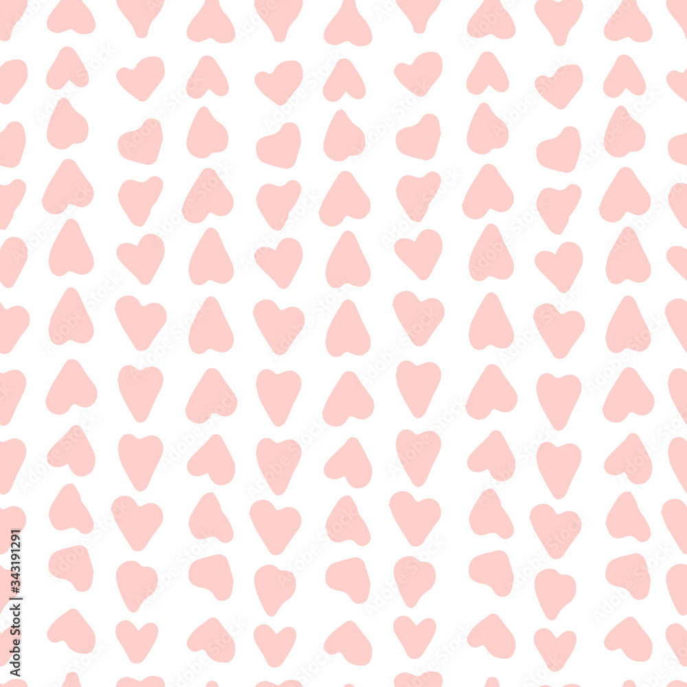 custom made wallpaper toronto digitalVector seamless abstract image pattern with cute pink hearts on white background. Design is perfect for textiles, kids clothes, blankets, cushions, surfaces, decorations, backgrounds and wallpapers