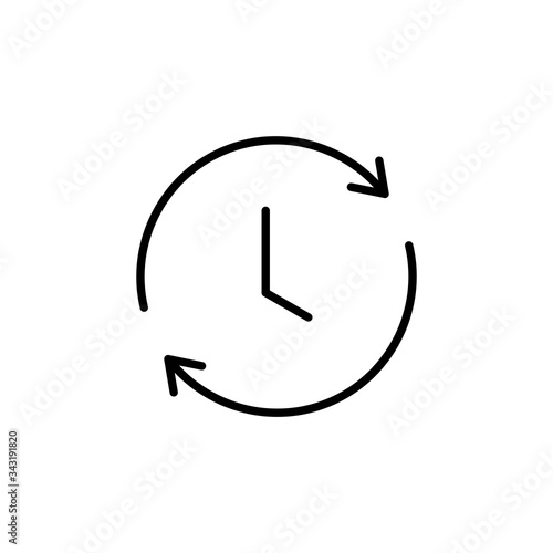 Free Download Clock line icon isolated on white background. Black and white simple watches. Time concept - GFXLoad
