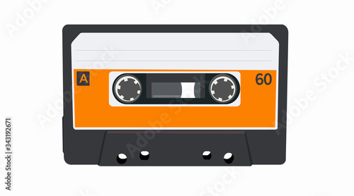 Vector Isolated Illustration of a Cassette Tape