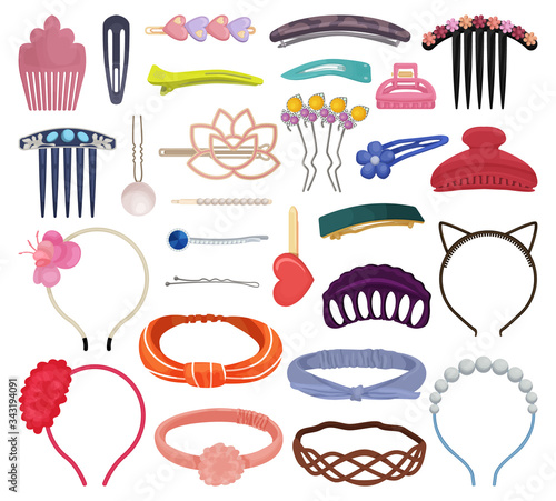 Hairpins isolated cartoon set icon. Vector illustration barrette on white background. Vector cartoon set icon hairpins.