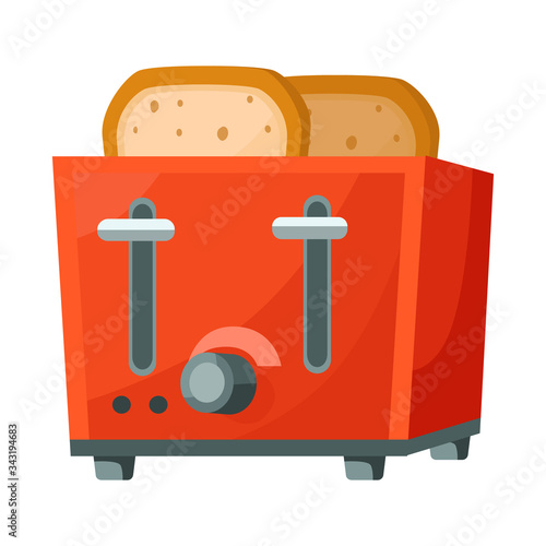 Isolated object of toaster and toast icon. Graphic of toaster and oven stock symbol for web.