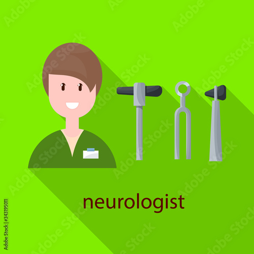 Vector illustration of doctor and neurologist sign. Collection of doctor and woman stock symbol for web.