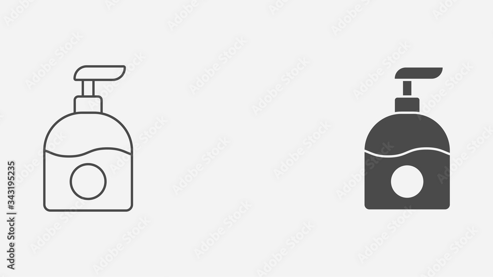 Liquid soap outline and filled vector icon sign symbol Liquid soap outline and filled vector icon sign symbol