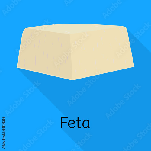 Vector illustration of cheese and feta icon. Web element of cheese and piece stock vector illustration.