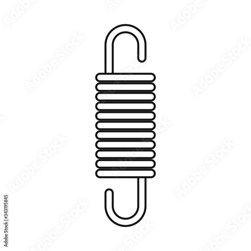 Vector illustration of coil and spiral sign. Web element of coil and absorber stock vector illustration.