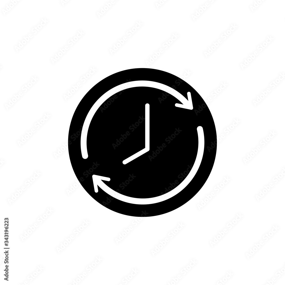 Clock line icon isolated on white background. Black and white simple watches. Time concept Clock line icon isolated on white background. Black and white simple watches. Time concept