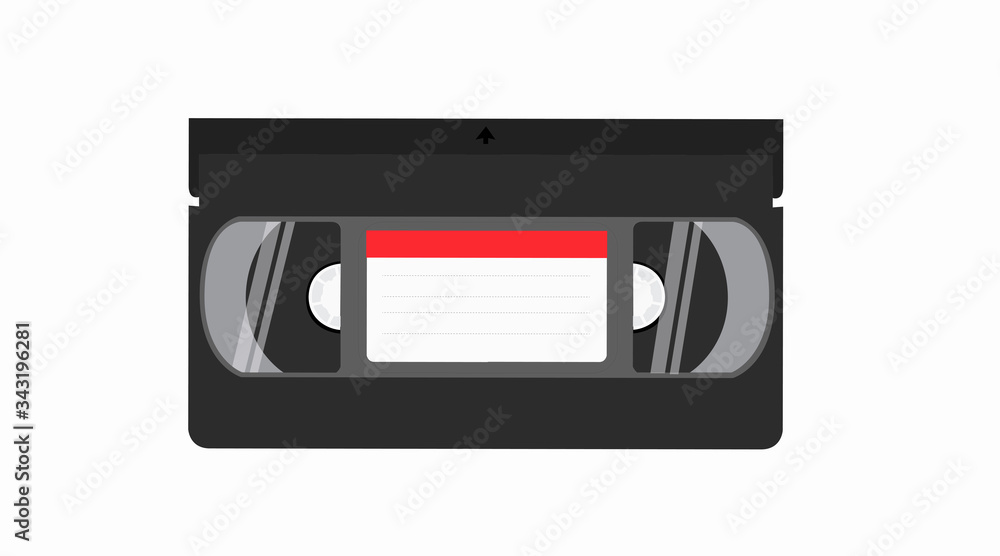 Naklejka premium Vector Isolated Illustration of a Videocassette. VHS Tape