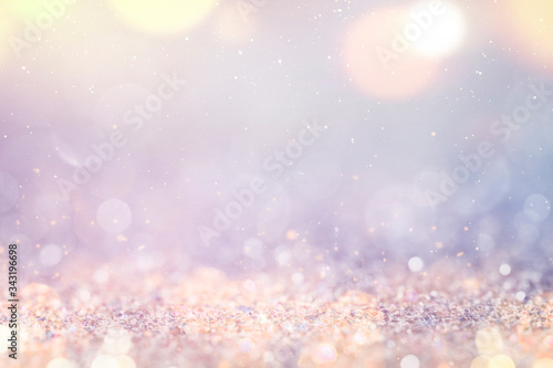 Christmas and New Year holidays background, glitter vintage lights background. defocused.