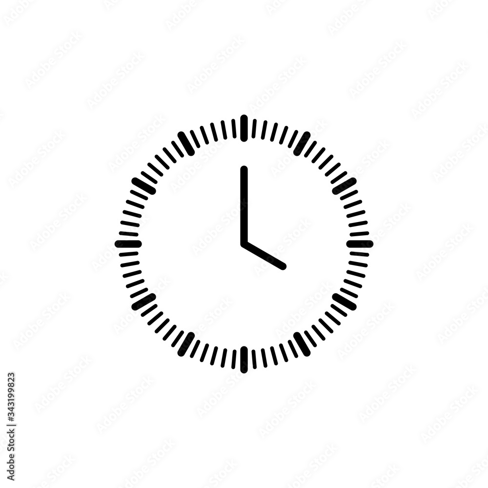 Clock line icon isolated on white background. Black and white simple watches. Time concept